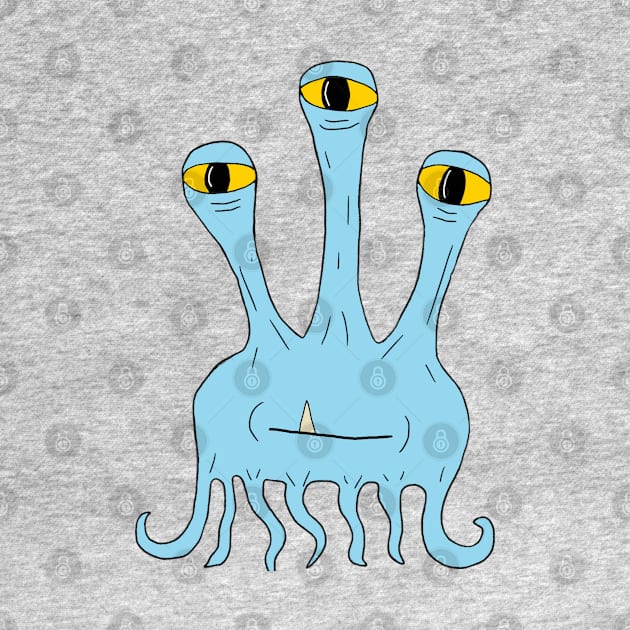 Three eyed blue alien by OzOddball